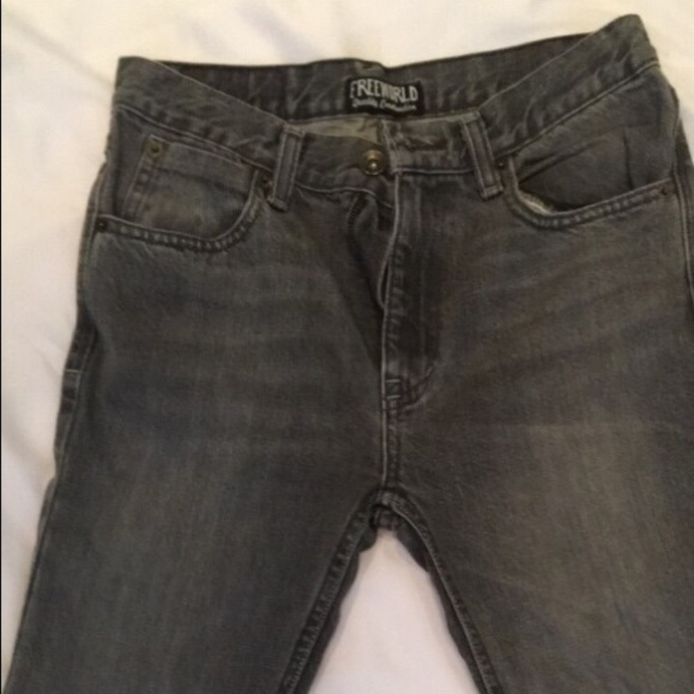 Free World Messenger Youth Jeans, Gray, size 28